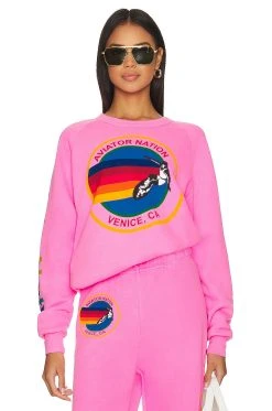Crew Sweatshirt Neon Pink