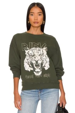 ANINE BING Tiger Sweatshirt Forest Green
