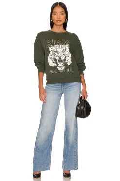 ANINE BING Tiger Sweatshirt Forest Green -ANINE BING Shop ANIN WK105 V4