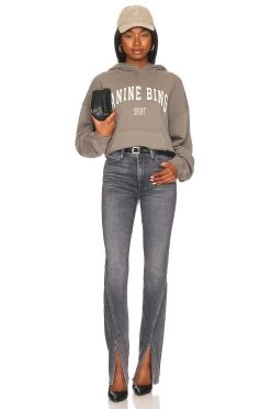 ANINE BING Sport Harvey Sweatshirt Dusty Olive -ANINE BING Shop ANIN WK109 V4