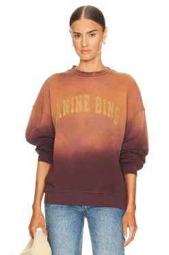 ANINE BING Harvey Sweatshirt Washed Faded Burgundy