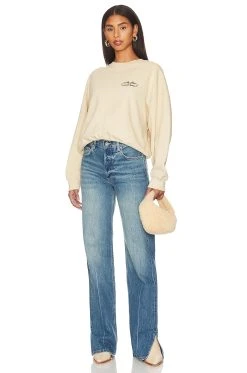 ANINE BING Leo Sweatshirt Serpent Sand -ANINE BING Shop ANIN WK126 V5