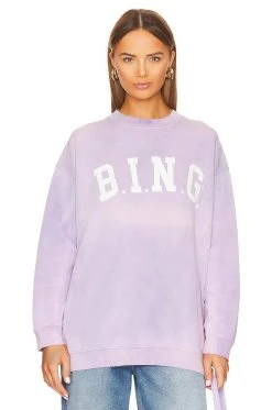 ANINE BING Tyler Sweatshirt In Washed Lavender