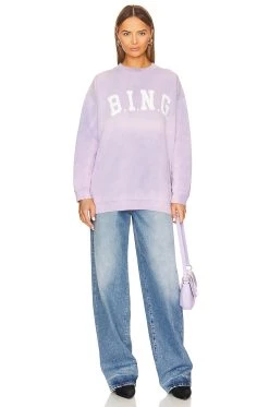 ANINE BING Tyler Sweatshirt In Washed Lavender -ANINE BING Shop ANIN WK136 V4