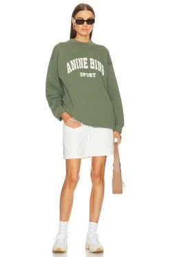 ANINE BING Tyler Sweatshirt Artichoke 9 ANINE BING Tyler Sweatshirt Artichoke -ANINE BING Shop ANIN WK144 V4