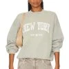 ANINE BING Jaci Sweatshirt University New York Washed Faded Seafoam -ANINE BING Shop ANIN WK145 V1