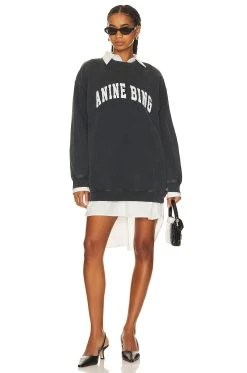 ANINE BING SWEATSHIRT TYLER Washed Black -ANINE BING Shop ANIN WK147 V4
