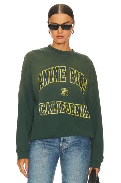 ANINE BING Jaci Sweatshirt Washed Faded Green