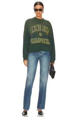 ANINE BING Jaci Sweatshirt Washed Faded Green -ANINE BING Shop ANIN WK149 V4