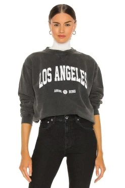 ANINE BING Ramona University Sweatshirt Washed Black