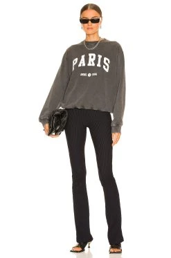 ANINE BING Ramona University Paris Sweatshirt Washed Black 9 ANINE BING Ramona University Paris Sweatshirt Washed Black -ANINE BING Shop ANIN WK90 V4