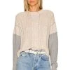 Color Block Cropped Cable Crew Natural, Sweatshirt, & Rye 1 Color Block Cropped Cable Crew Natural, Sweatshirt, & Rye -ANINE BING Shop AUTU WK857 V1