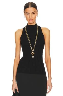 Rib Mock Halter Sweatshirt -ANINE BING Shop AUTU WS326 V1