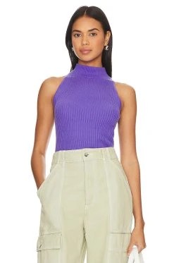 Rib Mock Halter Sweatshirt -ANINE BING Shop AUTU WS331 V1