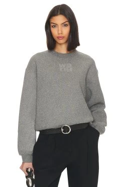 ALEXANDER WANG Glitter Essential Terry Sweatshirt Sidewalk