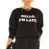 Hello I'm Late Sweatshirt Black -ANINE BING Shop DEPT WK28 V1