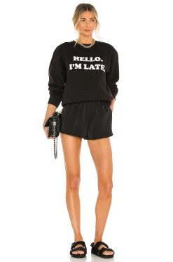 Hello I'm Late Sweatshirt Black -ANINE BING Shop DEPT WK28 V4