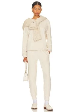 Eberjey Luxe Long Sweatshirt Botanical Oat -ANINE BING Shop EBER WK16 V4
