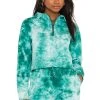 Frankies Bikinis X REVOLVE Bowie Half Zip Sweatshirt Electric Green Tie Dye -ANINE BING Shop FRBI WK12 V1