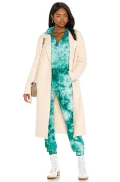 Frankies Bikinis X REVOLVE Bowie Half Zip Sweatshirt Electric Green Tie Dye -ANINE BING Shop FRBI WK12 V4