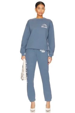 Rainbow Heavy Fleece Sweatshirt Worn Indigo 9 Rainbow Heavy Fleece Sweatshirt Worn Indigo -ANINE BING Shop FREA MK2W V4