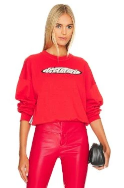 Ganni Isoli Artwork Sweatshirt Fiery Red