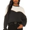 The Western Teammate Sweatshirt Black & Cream Color Block -ANINE BING Shop GREA WK143 V1