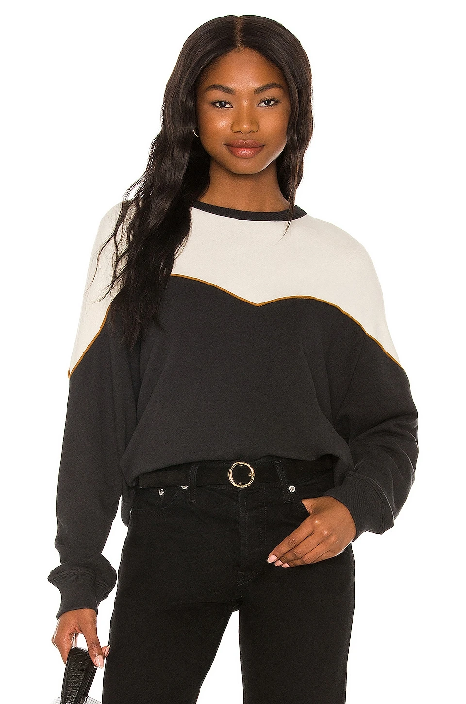 The Western Teammate Sweatshirt Black & Cream Color Block 3 The Western Teammate Sweatshirt Black & Cream Color Block