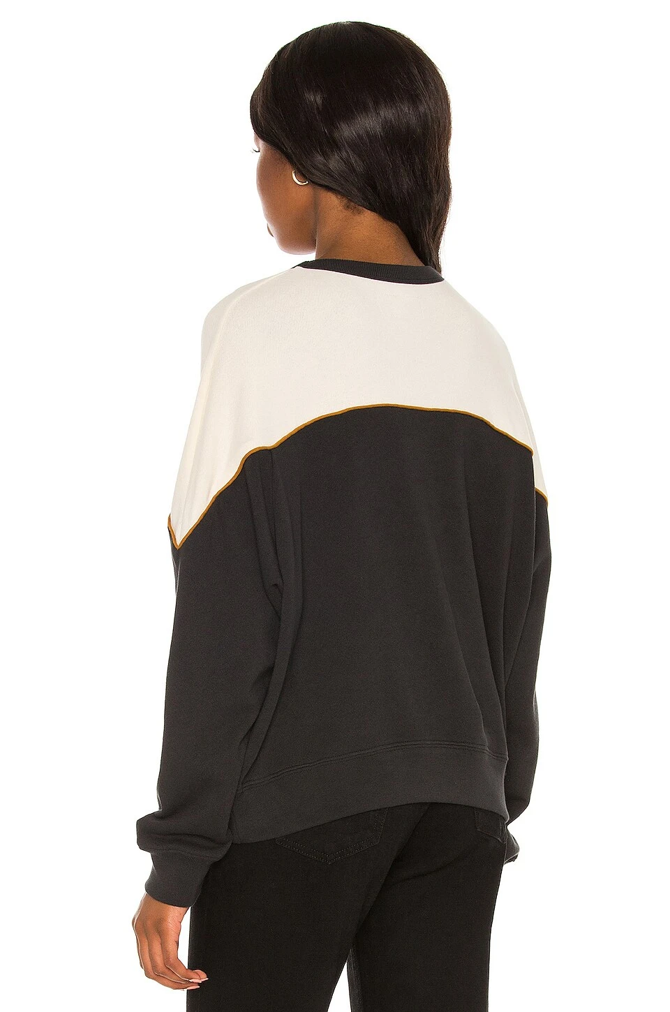 The Western Teammate Sweatshirt Black & Cream Color Block 5 The Western Teammate Sweatshirt Black & Cream Color Block - Image 3