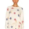 College Sweatshirt Washed White Western Floral -ANINE BING Shop GREA WK169 V1