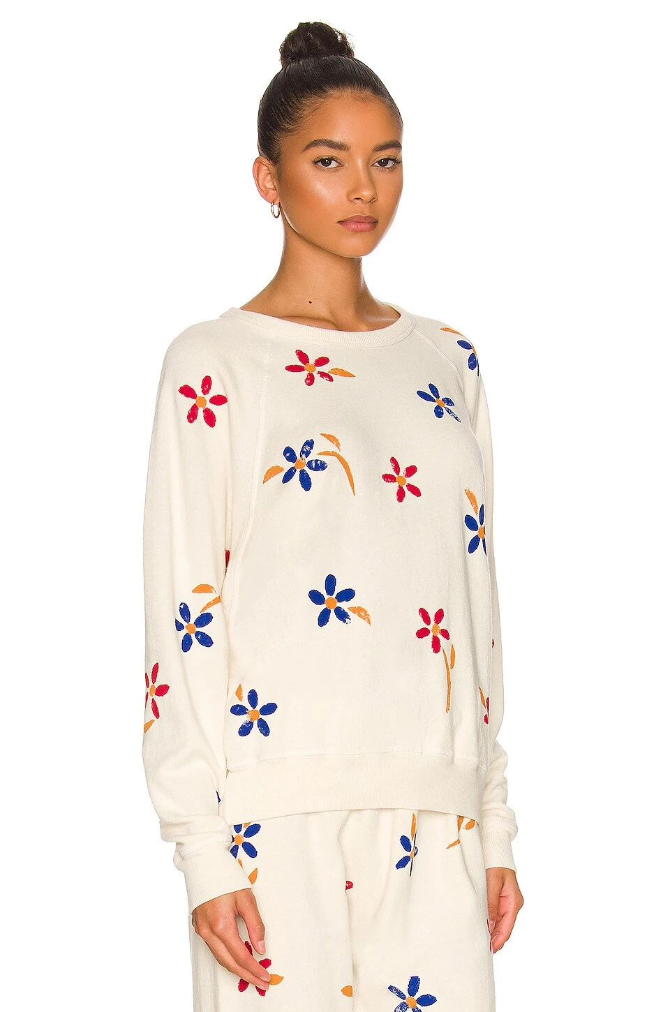 College Sweatshirt Washed White Western Floral 4 College Sweatshirt Washed White Western Floral - Image 2