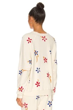 College Sweatshirt Washed White Western Floral 8 College Sweatshirt Washed White Western Floral -ANINE BING Shop GREA WK169 V3