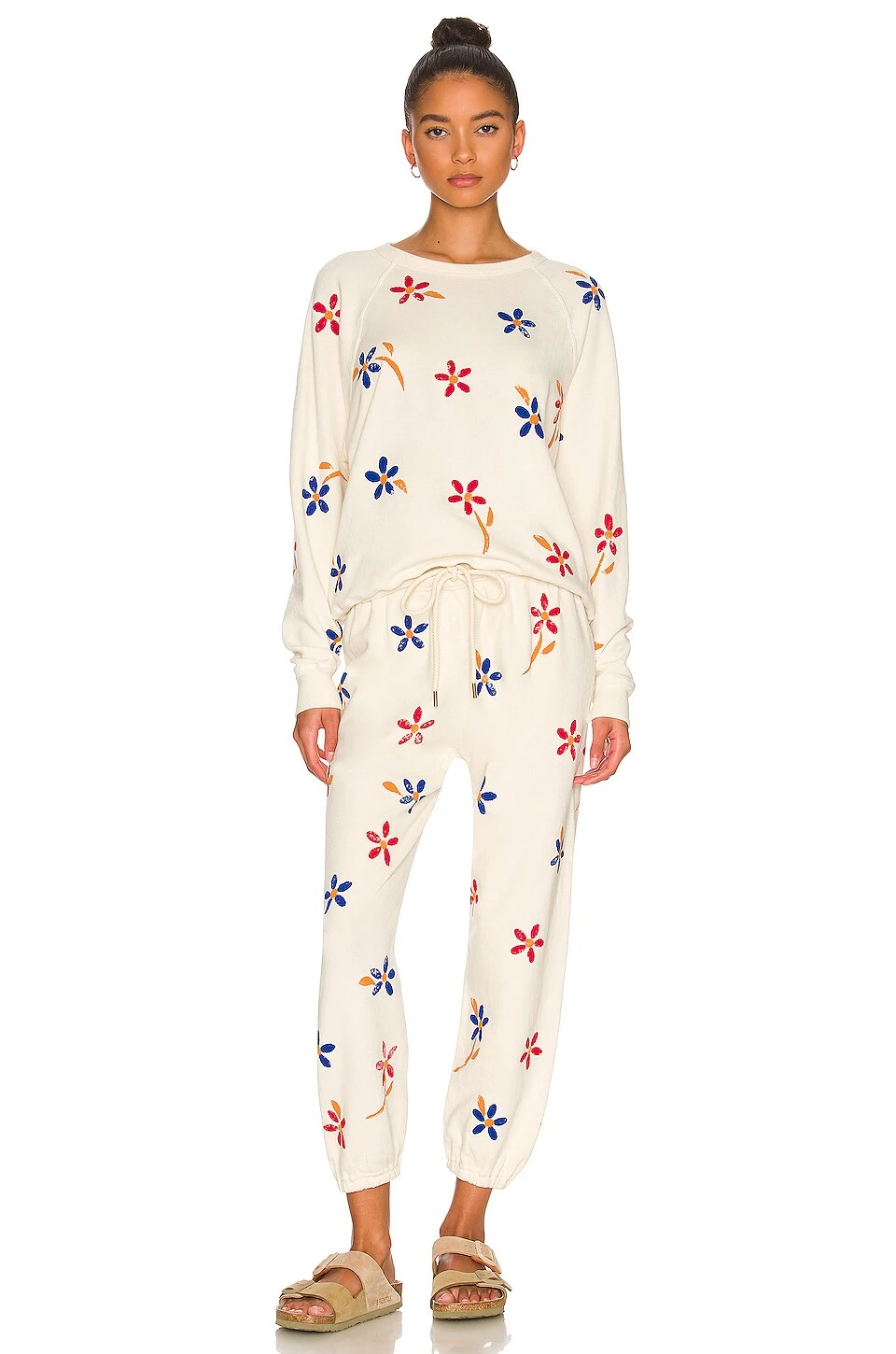 College Sweatshirt Washed White Western Floral 6 College Sweatshirt Washed White Western Floral - Image 4