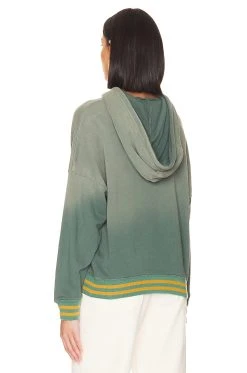 The Teammate Sweatshirt With Hawk Graphic Double Washed Moss -ANINE BING Shop GREA WK198 V3