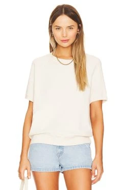 Short Sleeve Sweatshirt Washed White