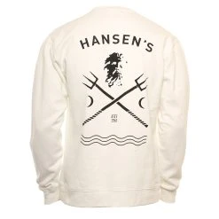 Hansen Mens Sweatshirt Neptune Crew -ANINE BING Shop HANSENS MENS SWEATSHIRT NEPTUNE CREWNECK WHT 2