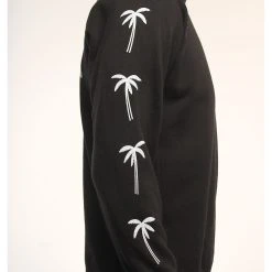 Hansen Mens Sweatshirt Surf Temple -ANINE BING Shop HANSENS MENS SWEATSHIRT SURF TEMPLE CREW PALM BLK 3