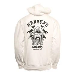 Hansen Mens Sweatshirt Surf Temple Hood -ANINE BING Shop HANSENS SWEATSHIRT SURF TEMPLE HOOD WHT 3