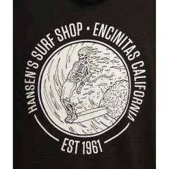 Hansen Mens Sweatshirt Skeleton Surfer Pullover Hoodie -ANINE BING Shop HANSEN MENS SWEATSHIRT SKELETON SURFER BLK 3