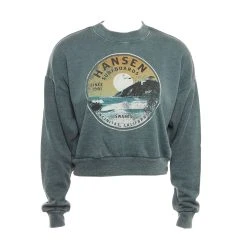 Hansen Womens Sweatshirt Brother Smock Neck Crop