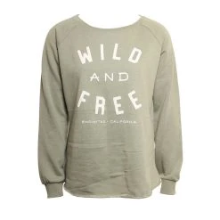 Hansen Womens Sweatshirt Wild And Free Crew 9 Hansen Womens Sweatshirt Wild And Free Crew -ANINE BING Shop HANSEN WOMENS SWEATSHIRT WILD AND FREE CREW SAGE
