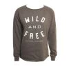 Hansen Womens Sweatshirt Wild And Free Crew -ANINE BING Shop HANSEN WOMENS SWEATSHIRT WILD AND FREE CREW SHAD