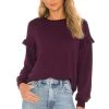 Supersoft Sweatshirt With Ruffle Insert Merlot -ANINE BING Shop HARL WK103 V1
