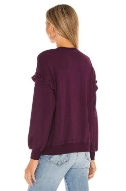Supersoft Sweatshirt With Ruffle Insert Merlot 8 Supersoft Sweatshirt With Ruffle Insert Merlot -ANINE BING Shop HARL WK103 V3