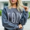 Cozy Charcoal Gray Graphic Sweatshirt