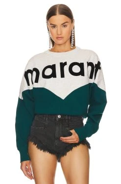 Isabel Marant Etoile Houston Sweatshirt Teal -ANINE BING Shop ISAR WK92 V1 1