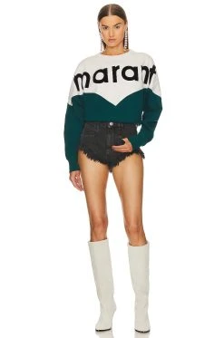 Isabel Marant Etoile Houston Sweatshirt Teal -ANINE BING Shop ISAR WK92 V4