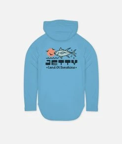 Jetty Mens Sweatshirt Bluefin UV Hooded Long Sleeve