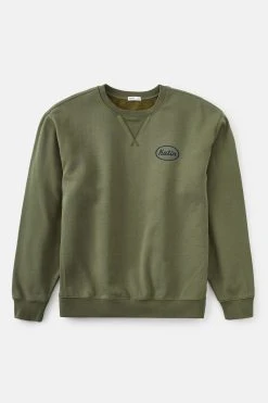Katin Mens Sweatshirt Built Crew Fleece -ANINE BING Shop Katin Built Crew Fleece Olive 01