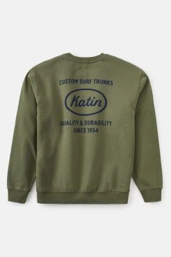 Katin Mens Sweatshirt Built Crew Fleece -ANINE BING Shop Katin Built Crew Fleece Olive 02
